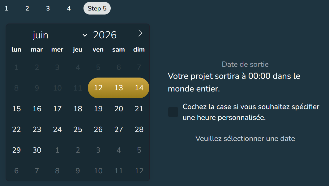 Planification de la date de sortie