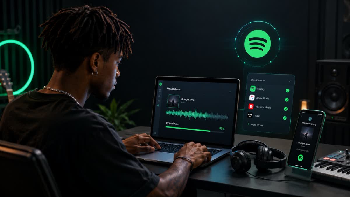 Artiste indépendant mettant sa musique sur Spotify avec une plateforme de distribution musicale