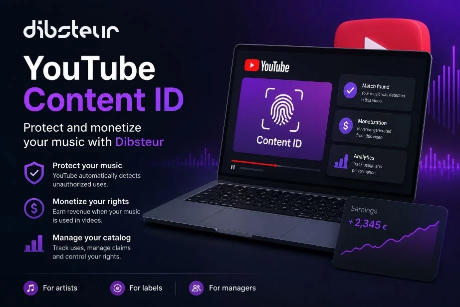 Dibsteur YouTube Content ID Oberfläche zum Schutz, zur Erkennung und Monetarisierung von Musiknutzungen